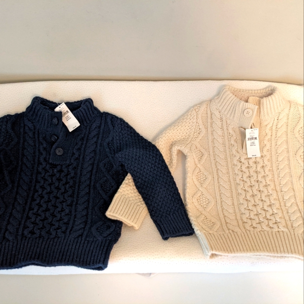 Gap blue cable sweater boy 2T
